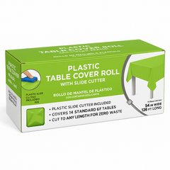 Kiwi Green Plastic Table Cover Roll with Slide Cutter - 54" x 126 ft