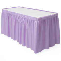 Elegant Lavender Plastic Table Skirt