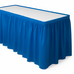 Royal Blue Plastic Table Skirt