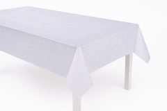 White Opalescent Reusable Table Cover - 54" x 102" for Weddings & Showers