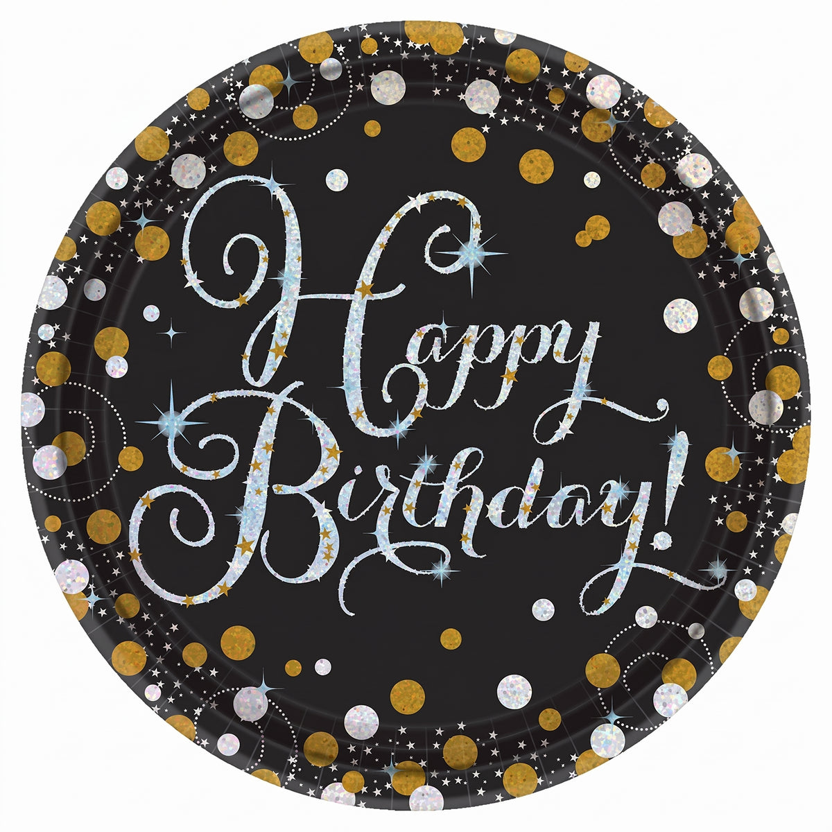 Prismatic Celebration 7" Round Birthday Plates