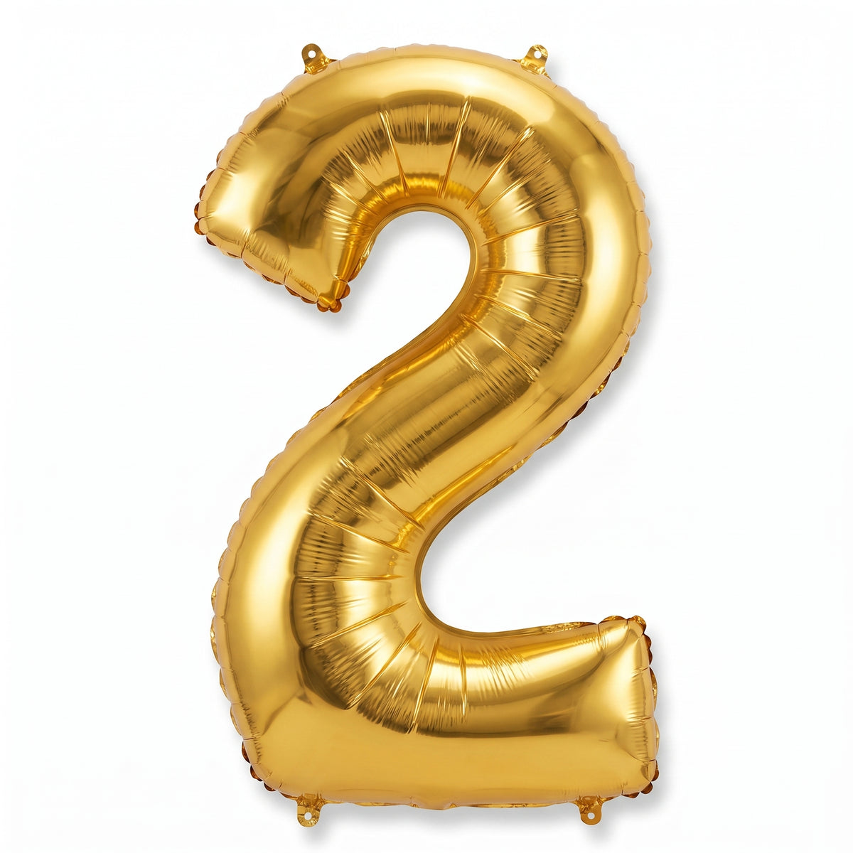 50-Inch Gold Foil Number 2 Balloon - Metallic Finish
