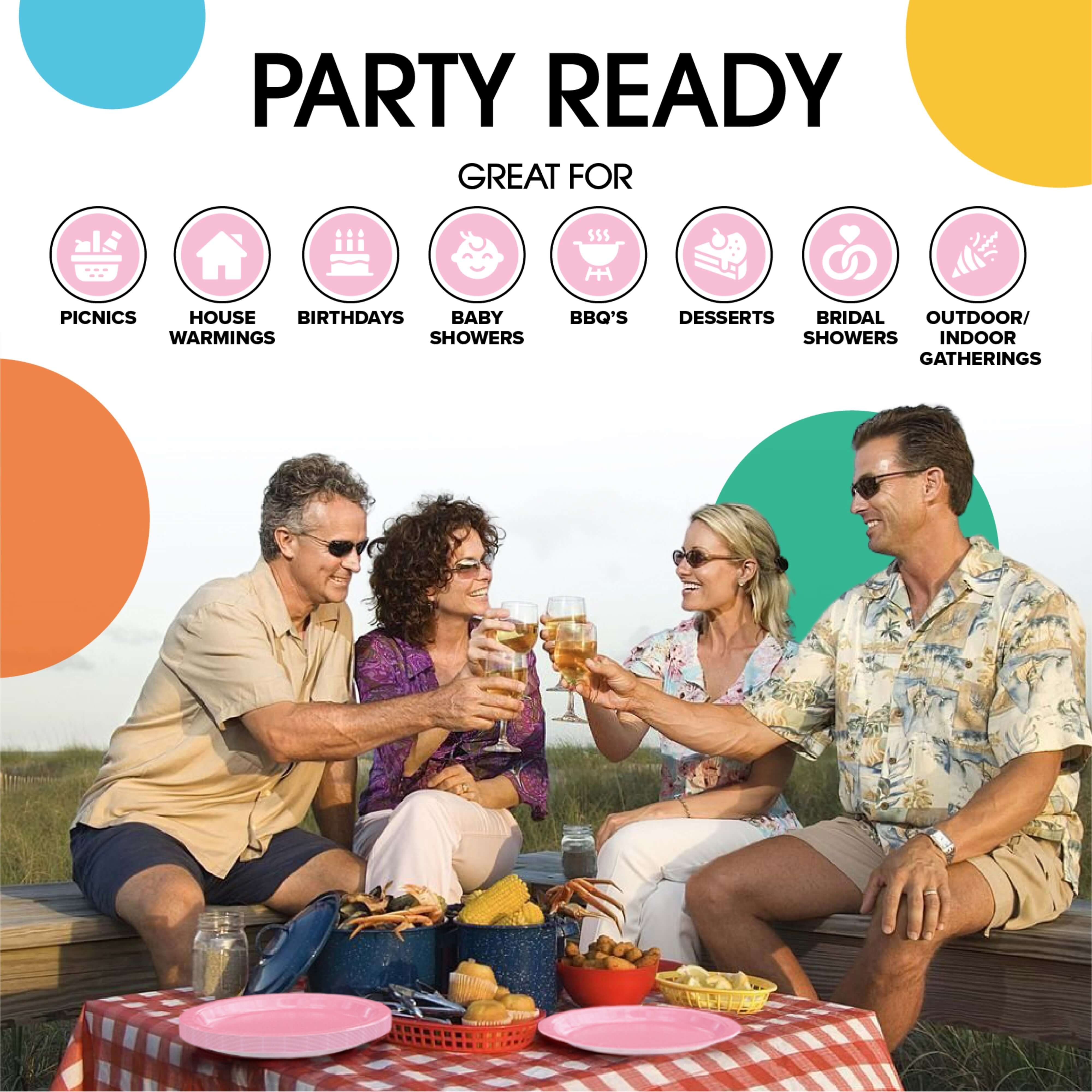 7 In. Pink Paper Plates - 50 Ct.