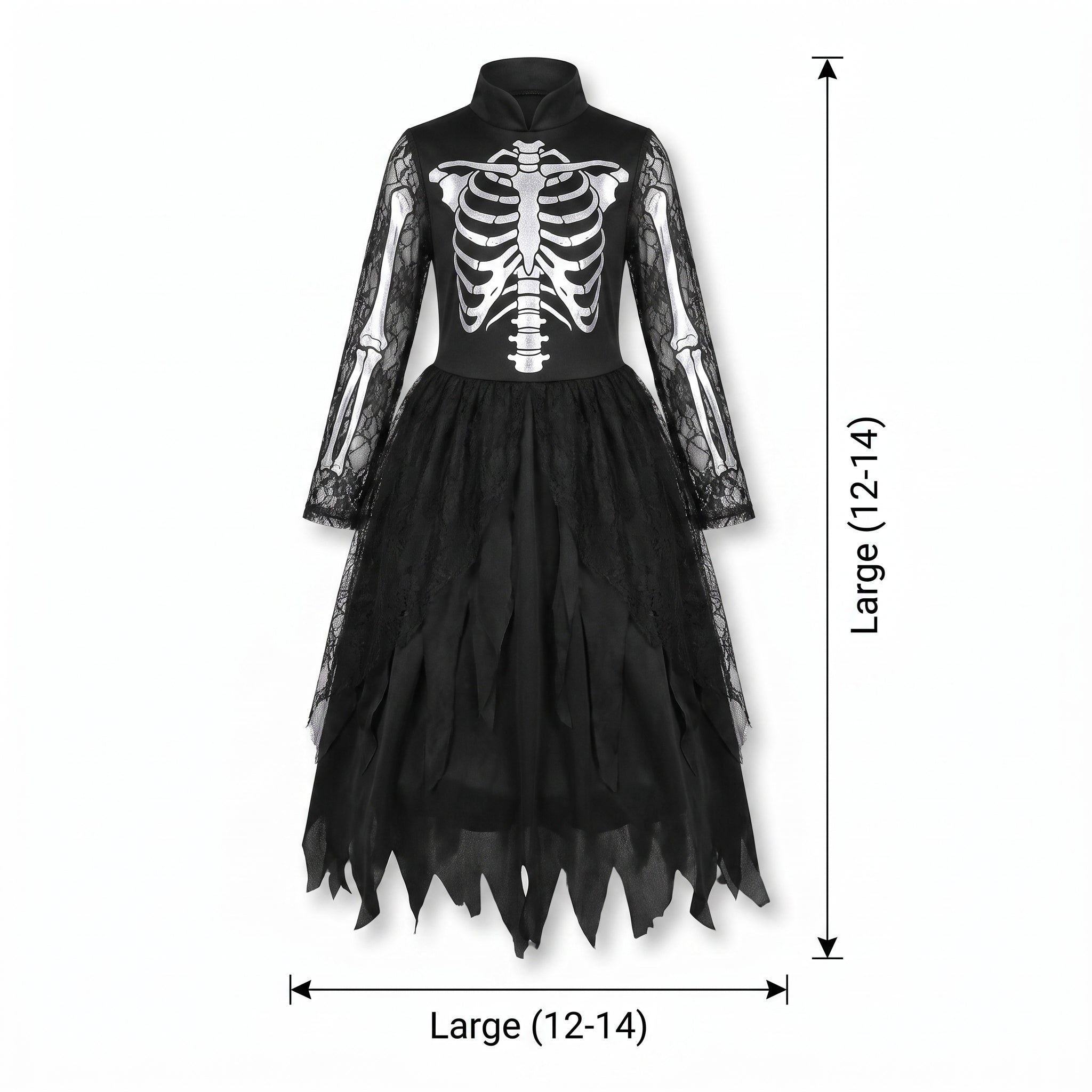 Gothic Skeleton Princess Halloween Costume for Girls