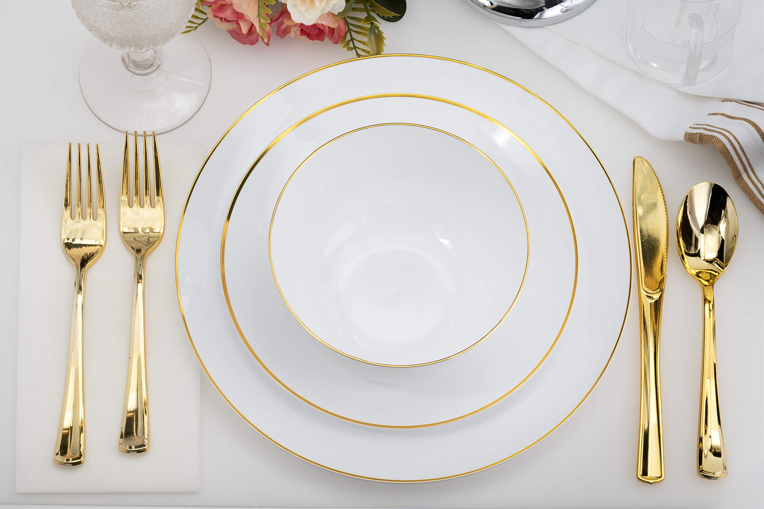 8 In. Classic Gold Design Plates | 10 Count