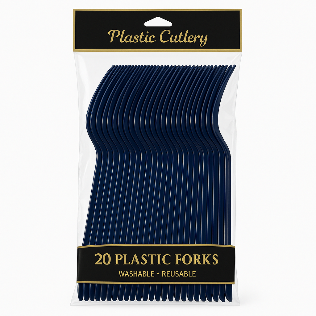 True Navy Heavyweight Plastic Forks