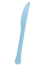 Heavy-Duty Pastel Blue Plastic Knives - Solid Tableware Collection
