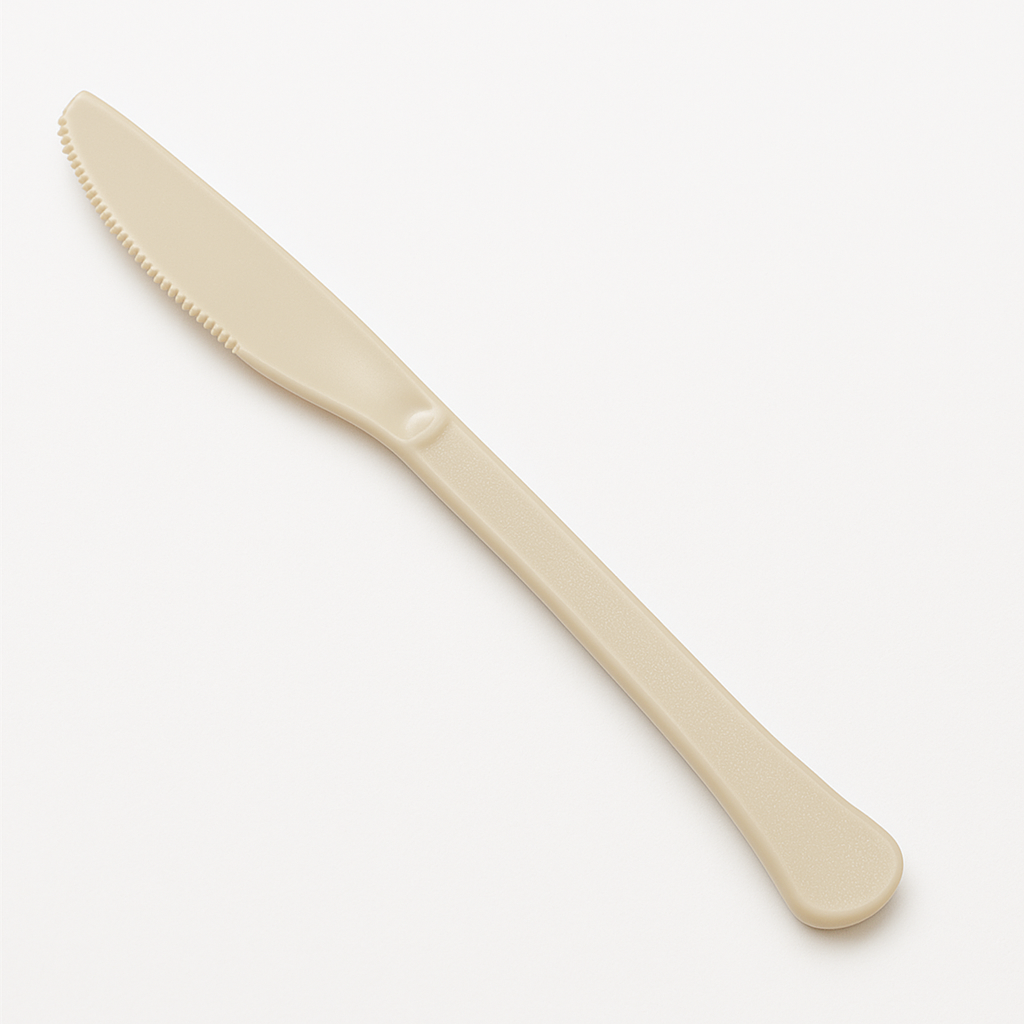 Vanilla Heavyweight Plastic Knives - Solid Color Tableware