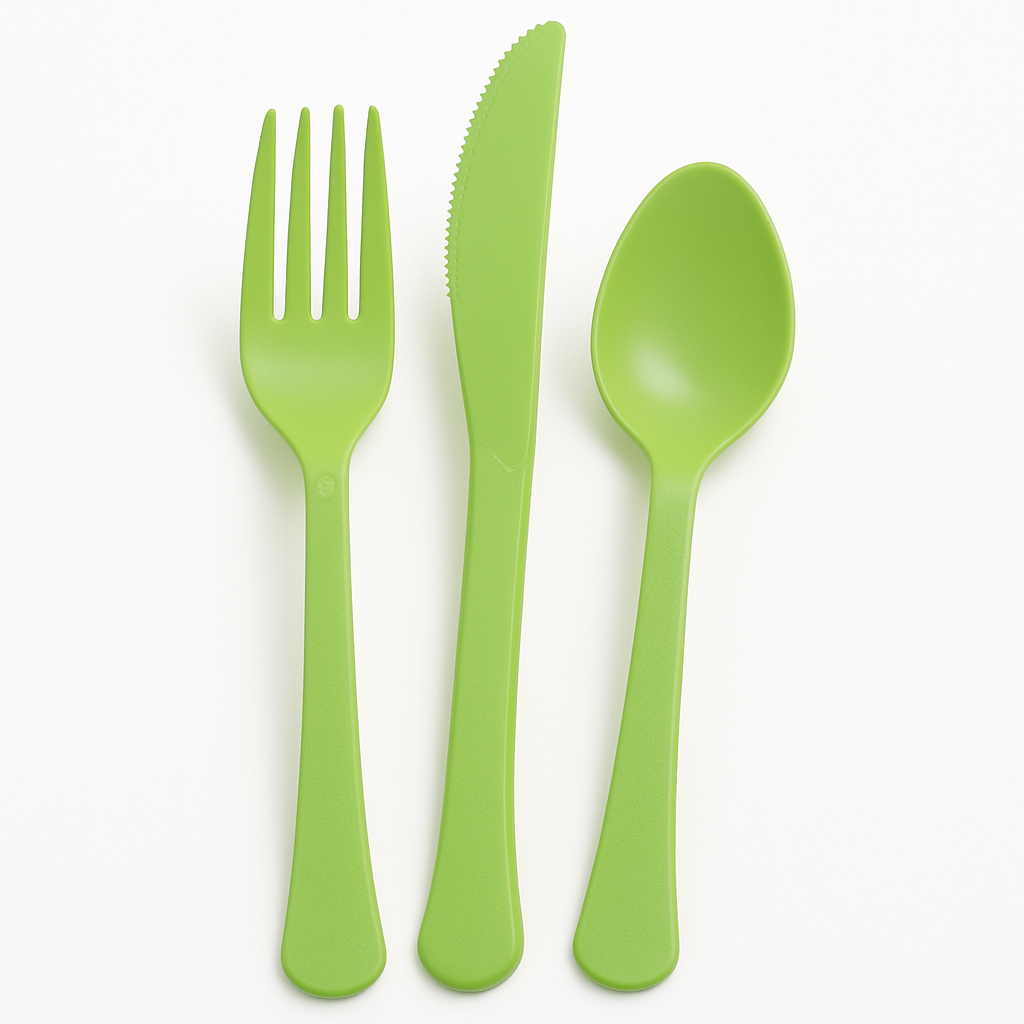 Kiwi Green Heavyweight Plastic Cutlery Set - 80 Count