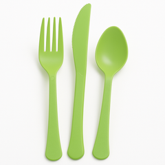 Kiwi Green Heavyweight Plastic Cutlery Set - 80 Count