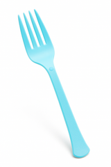 Caribbean Blue Heavyweight Plastic Forks - 7.5 in.