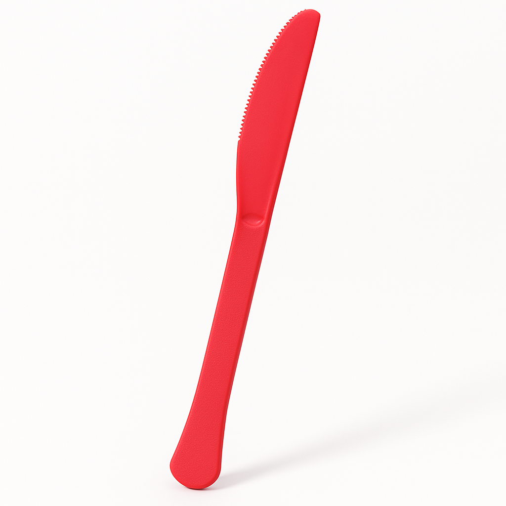 Heavy Duty Red Plastic Knives