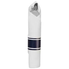 Premium Navy Rolled True Cutlery Set  With Guest Towel - 10 pack