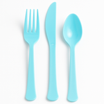 Light Blue Heavyweight Plastic Cutlery Set - 7.5 in. - 24 Count