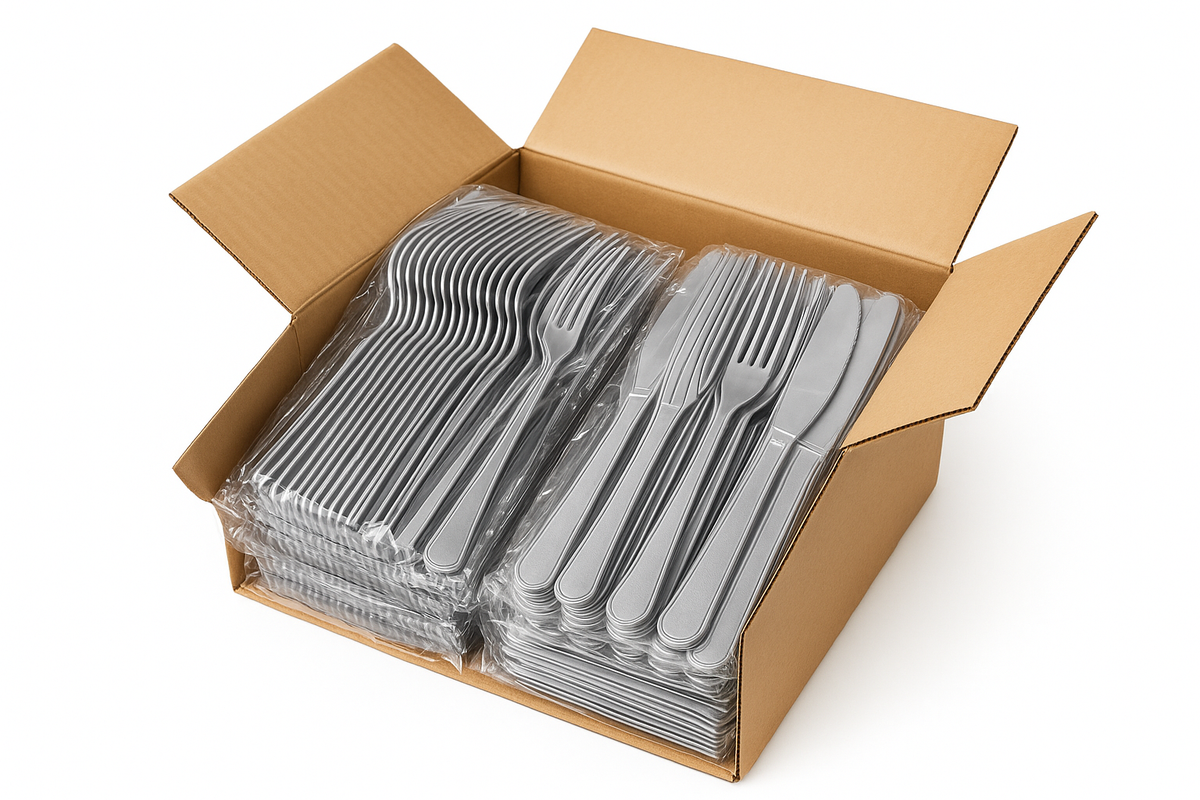 Heavyweight Assorted Pink Plastic Cutlery Set - 7.5 in.