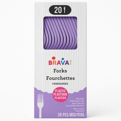 Lavender Plastic Forks - 20 Pack