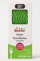 Kiwi Green Plastic Forks - 7.5 in. - 20 Pack