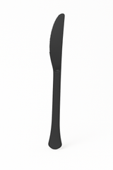 Jet Black Plastic Knives - Solid Color Cutlery - 7.5 in.