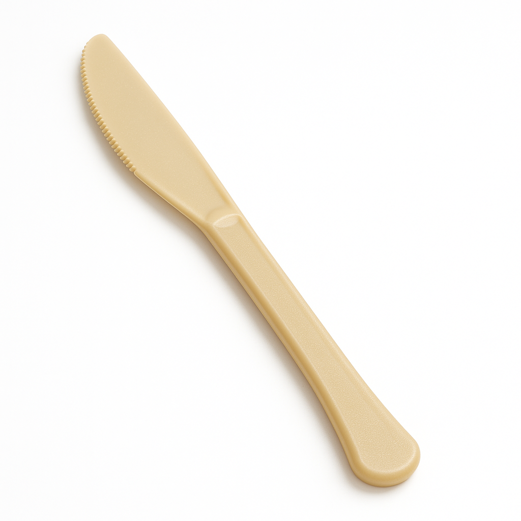 Elegant Gold Plastic Knife - Solid Color Collection
