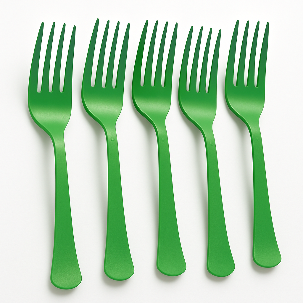 Festive Green Plastic Forks - 50 ct. - Solid Color Collection