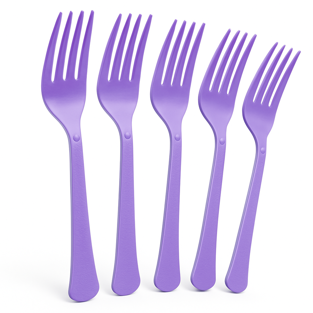 Vibrant Purple Plastic Forks - 50 Count
