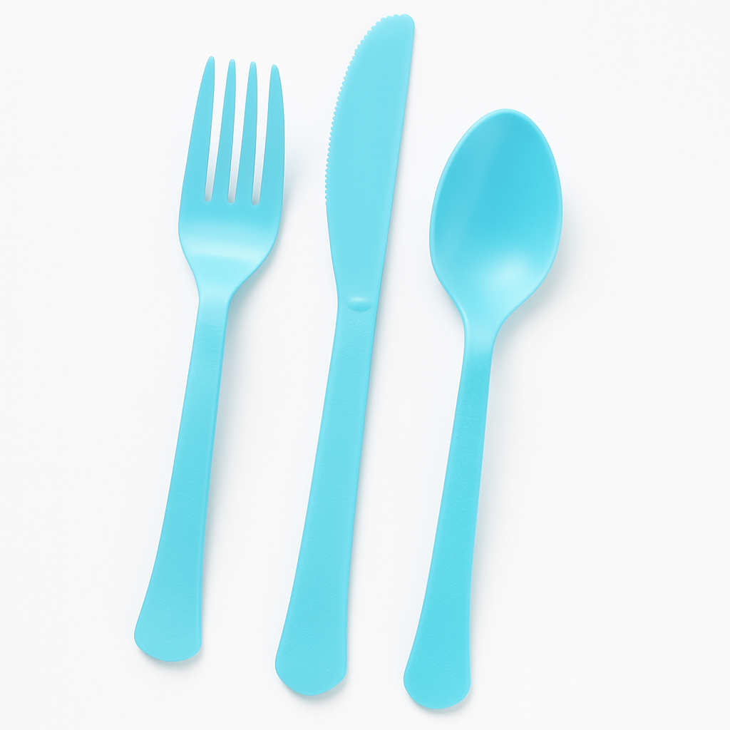 Brava! Caribbean Blue Plastic Cutlery Set - 24 Count