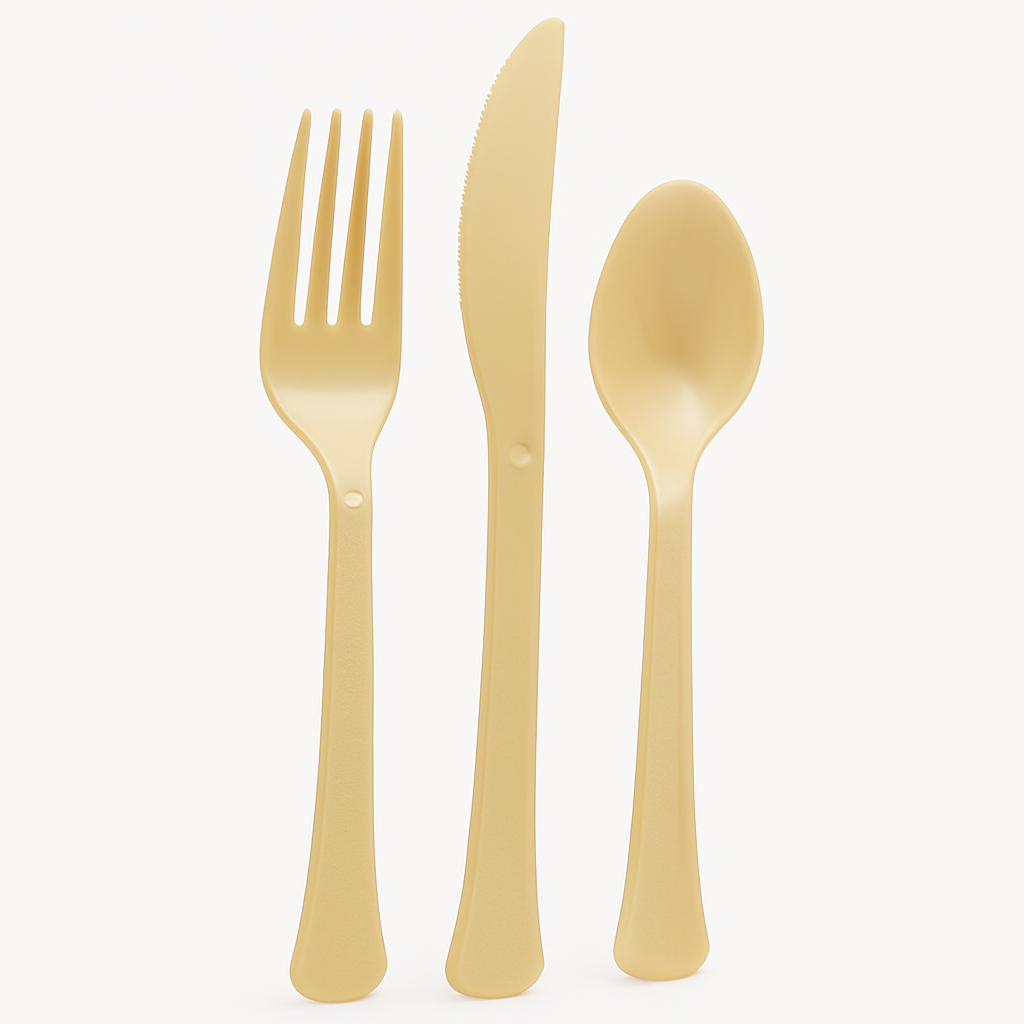 Gold Heavy-Duty Plastic Cutlery Set - 80 Count
