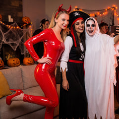 Adult Red Glossy Catsuit - M/L Halloween Costume - Adult M/L