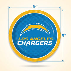 Los Angeles Chargers 9" Round Paper Plates