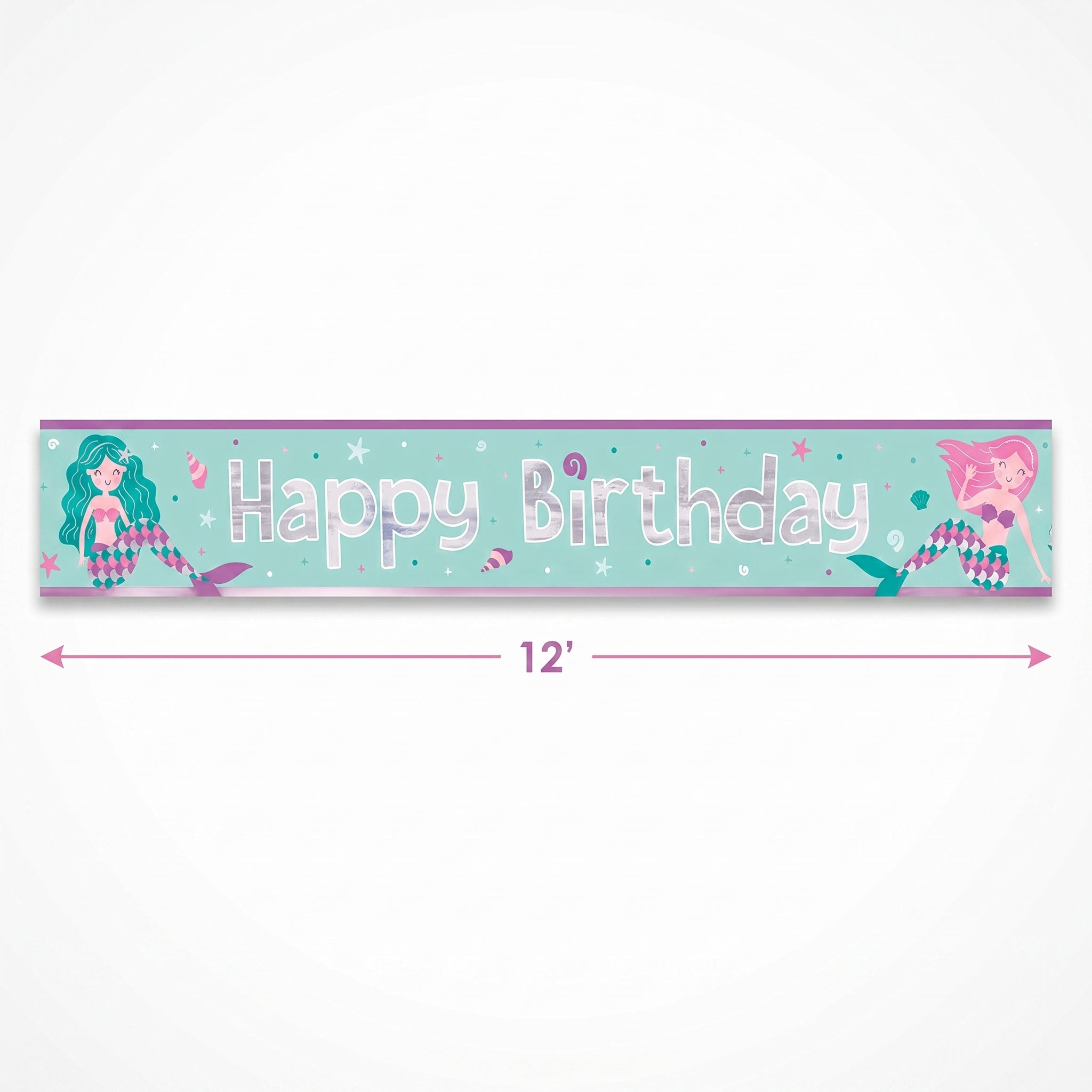 Mermaid-Themed Happy Birthday Banner