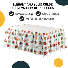 Christmas Printed Table Skirt | 6 Pack