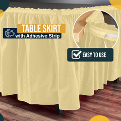 Light Yellow Plastic Table Skirt | 6 Pack