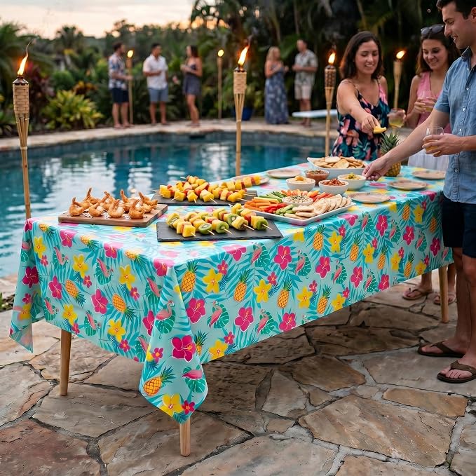Summer Luau Table Cover - 54" x 108"