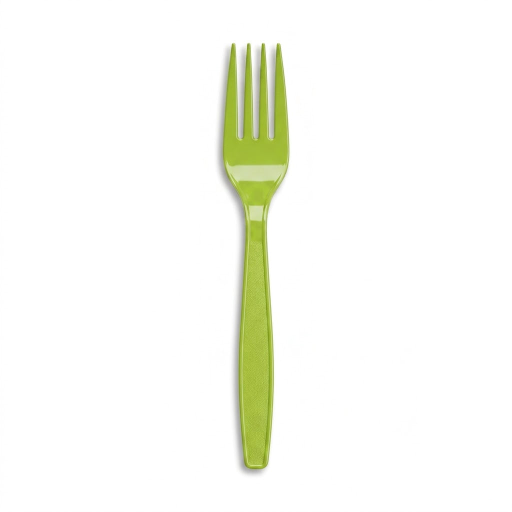 Lime Green Plastic Forks - 7.5 In. | 20 Count
