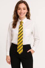 Harry Potter Hufflepuff Costume Tie for Kids - Black & Yellow Stripes