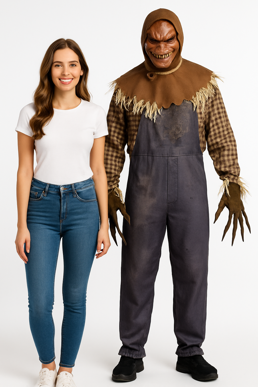 Men's Sinister Scarecrow Halloween Costume with Mask and Gloves