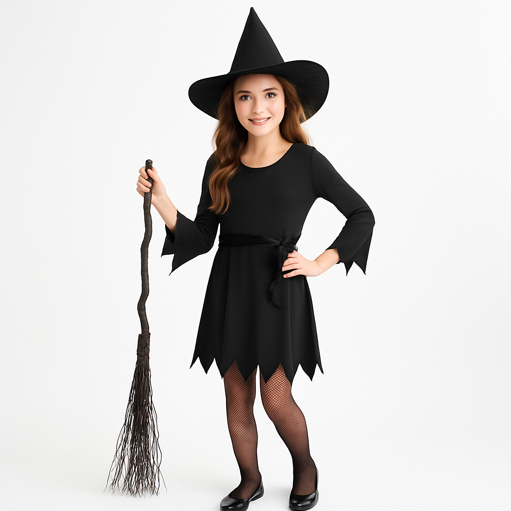 Enchanting Little Witch Costume for Girls (Size 8-10)