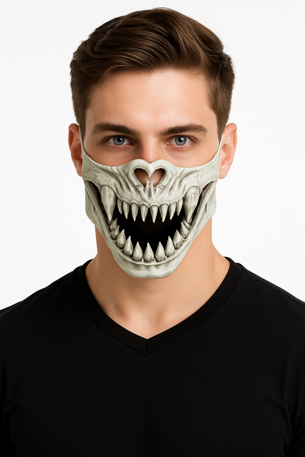 Half Skull Creature Mask - Terrifying Halloween Accessory