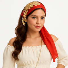 Halloween Red & Gold Coin Sash Costume Accessory