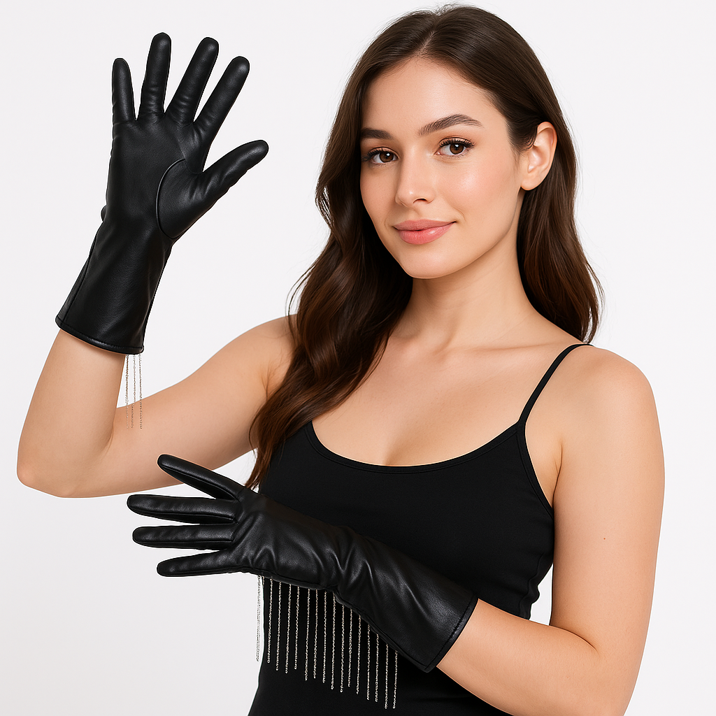 Cowgirl Glam Halloween Gloves with Ball Chain Fringe