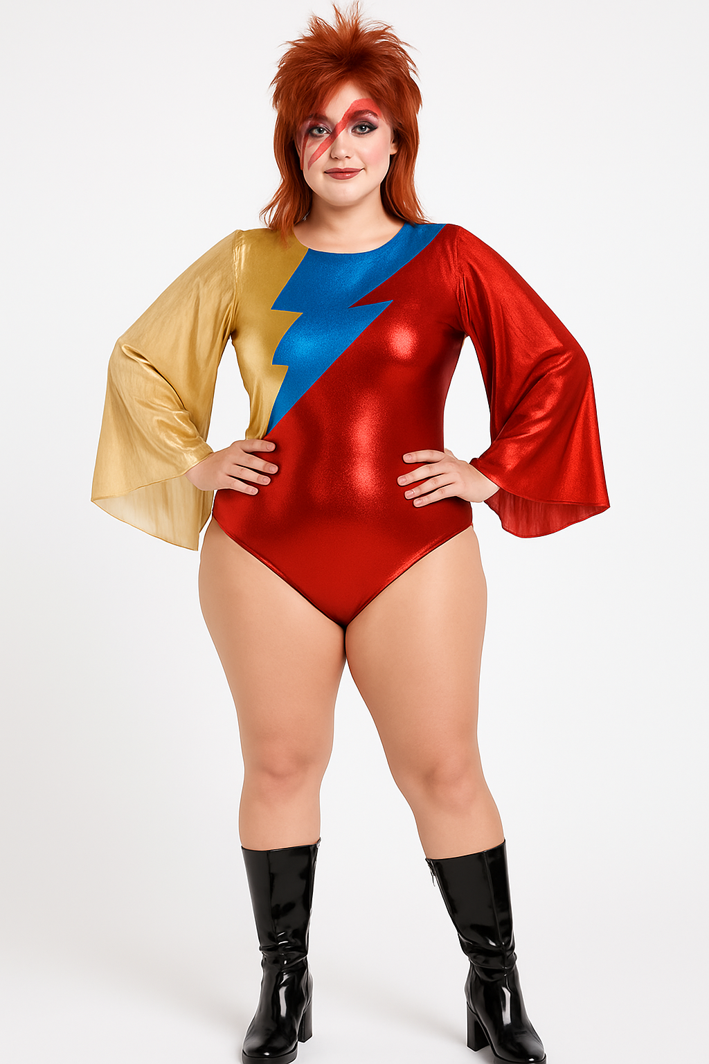 Glam Rock Women's Plus Size Bodysuit Costume