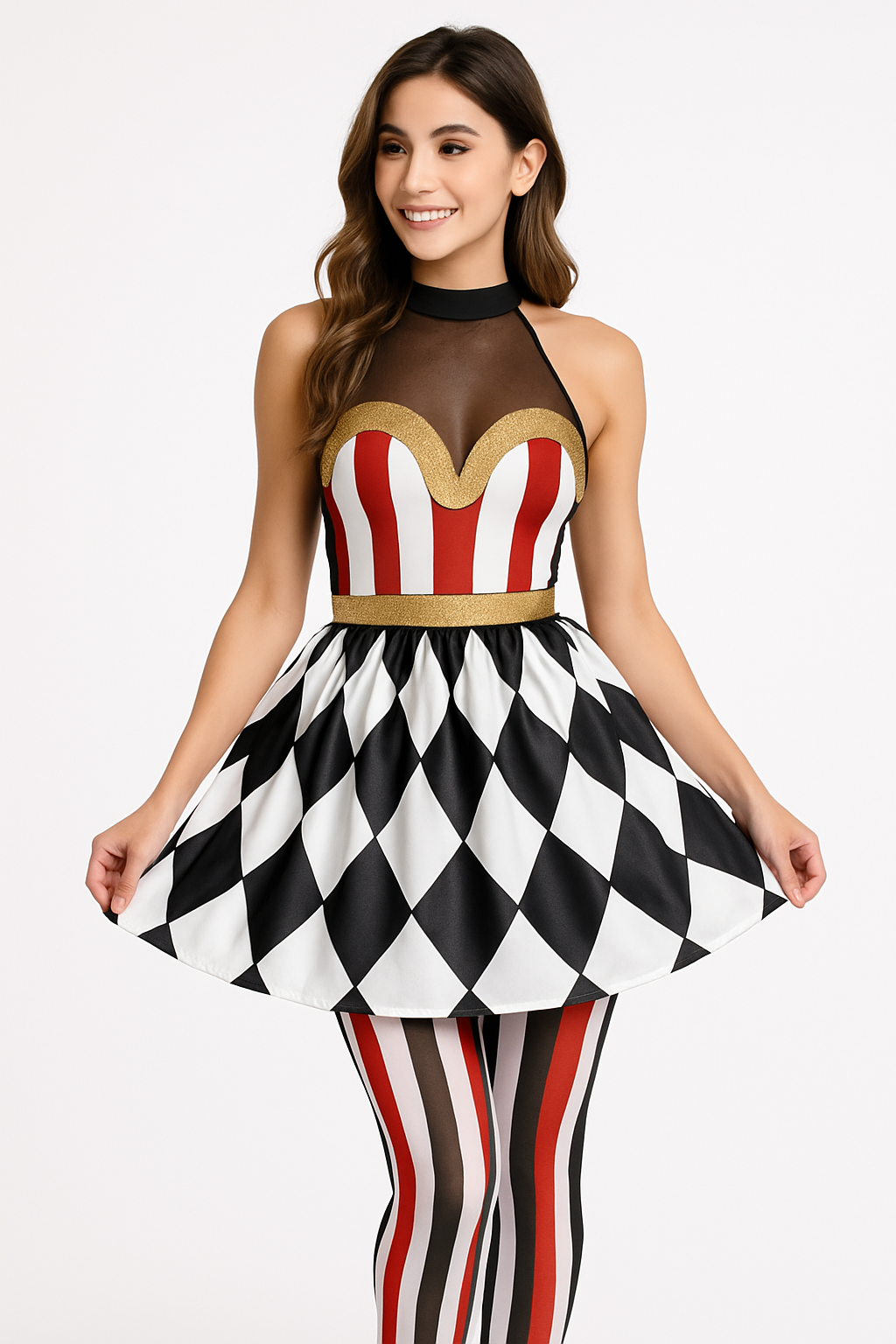Women's Vintage Circus Skirt with Glitter and Tulle