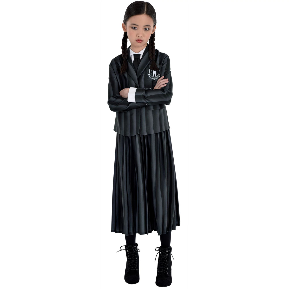 Nevermore Academy Wednesday Addams Costume for Girls