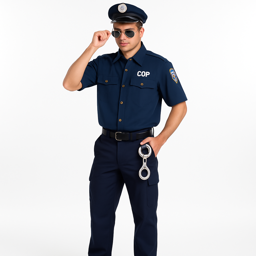 Men's Classic Police Costume Shirt - S/M