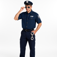 Men's Classic Police Costume Shirt - S/M