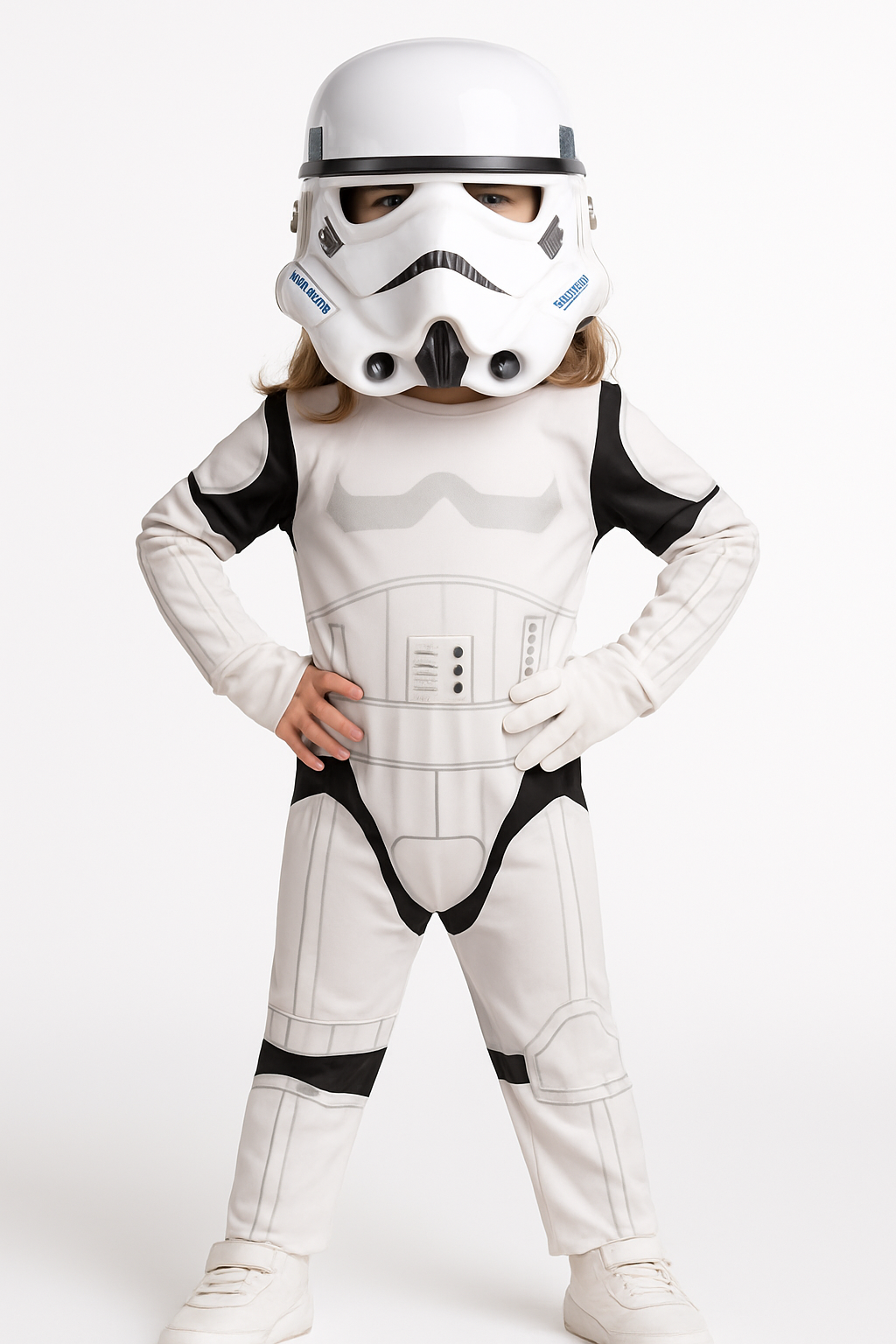 Amscan Disney Star Wars Stormtrooper Halloween Costume,  White Jumpsuit with Mask, Toddler, Assorted Sizes