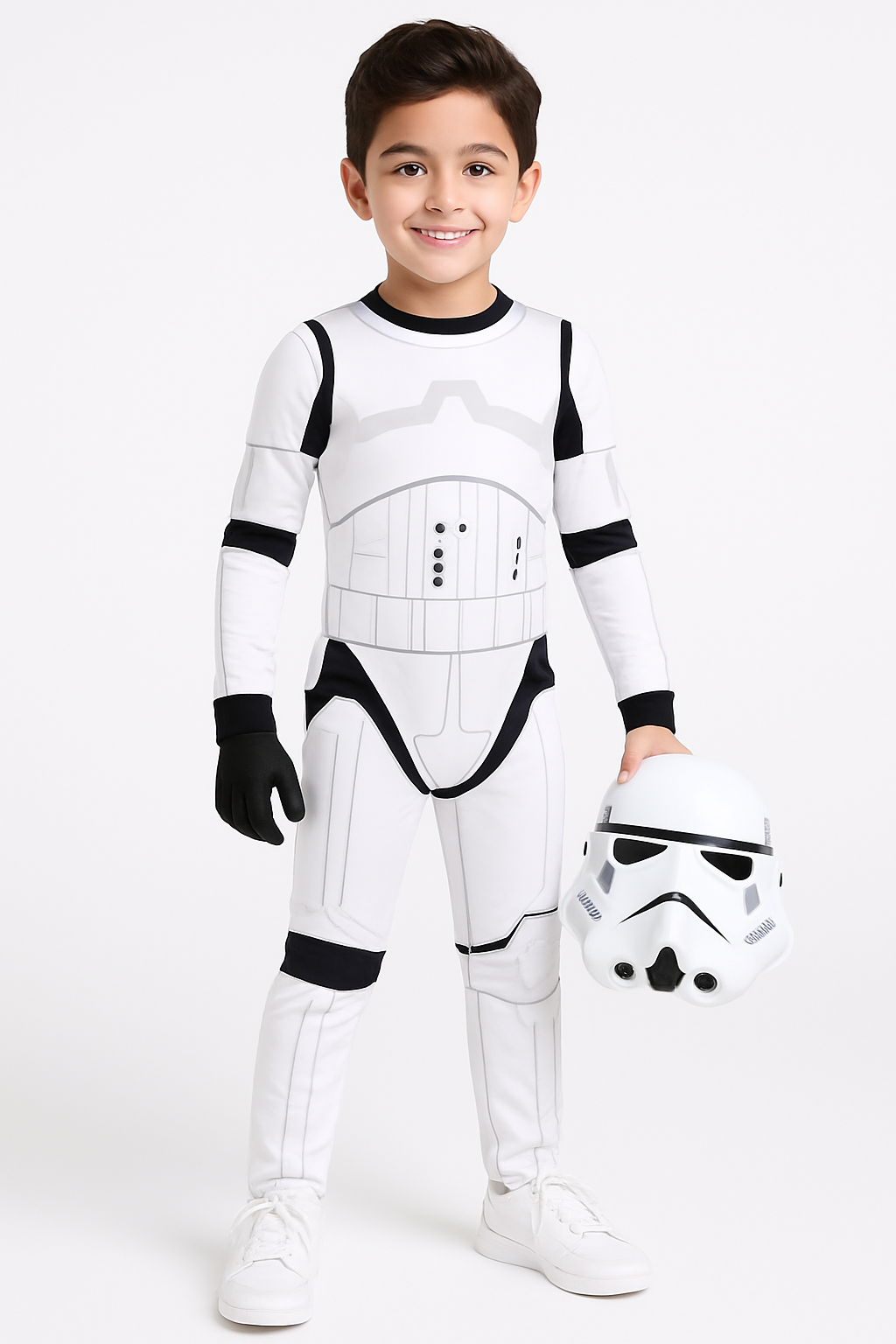 Amscan Disney Star Wars Stormtrooper Halloween Costume,  White Jumpsuit with Mask, Toddler, Assorted Sizes