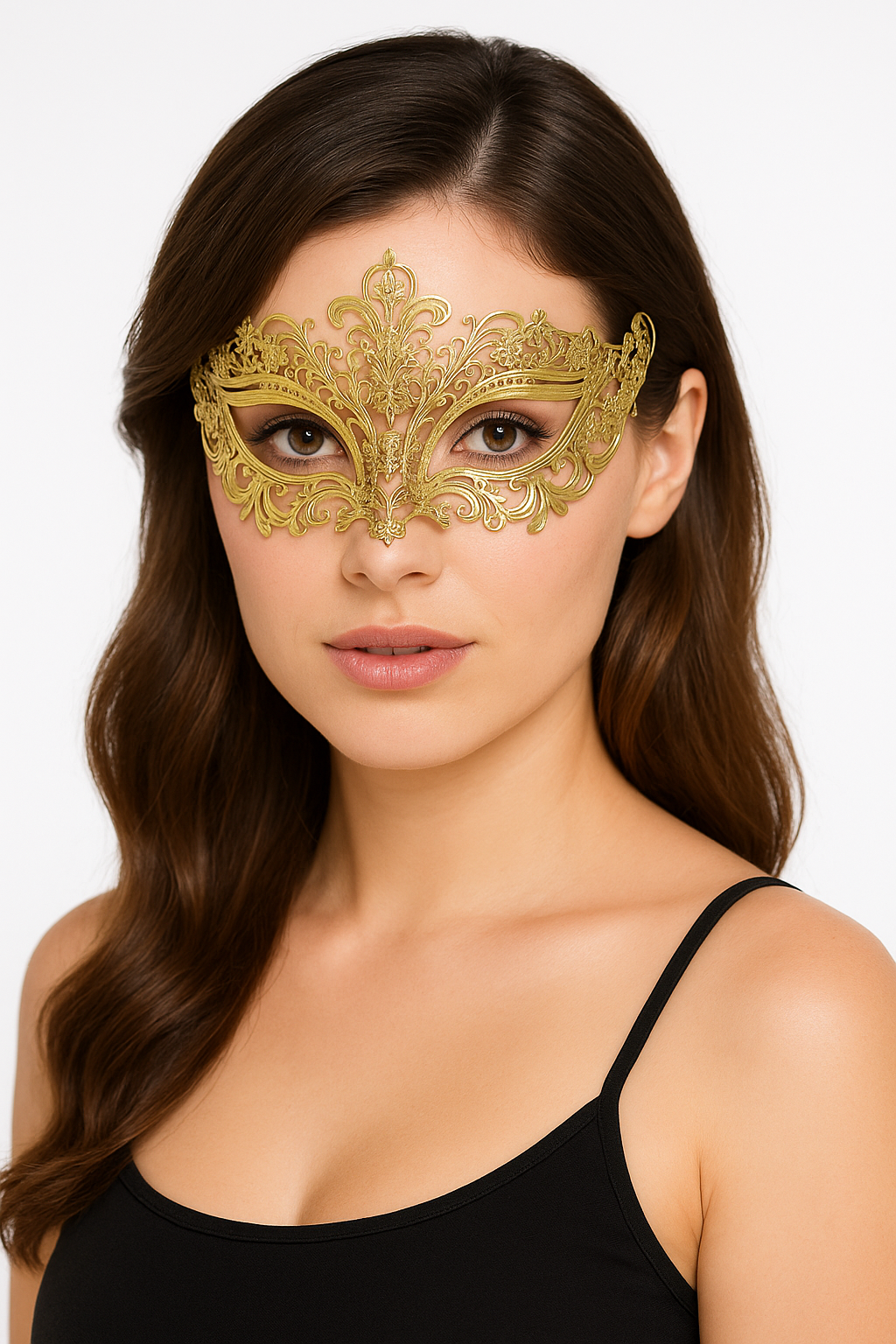 Elegant Gold Filigree Masquerade Mask