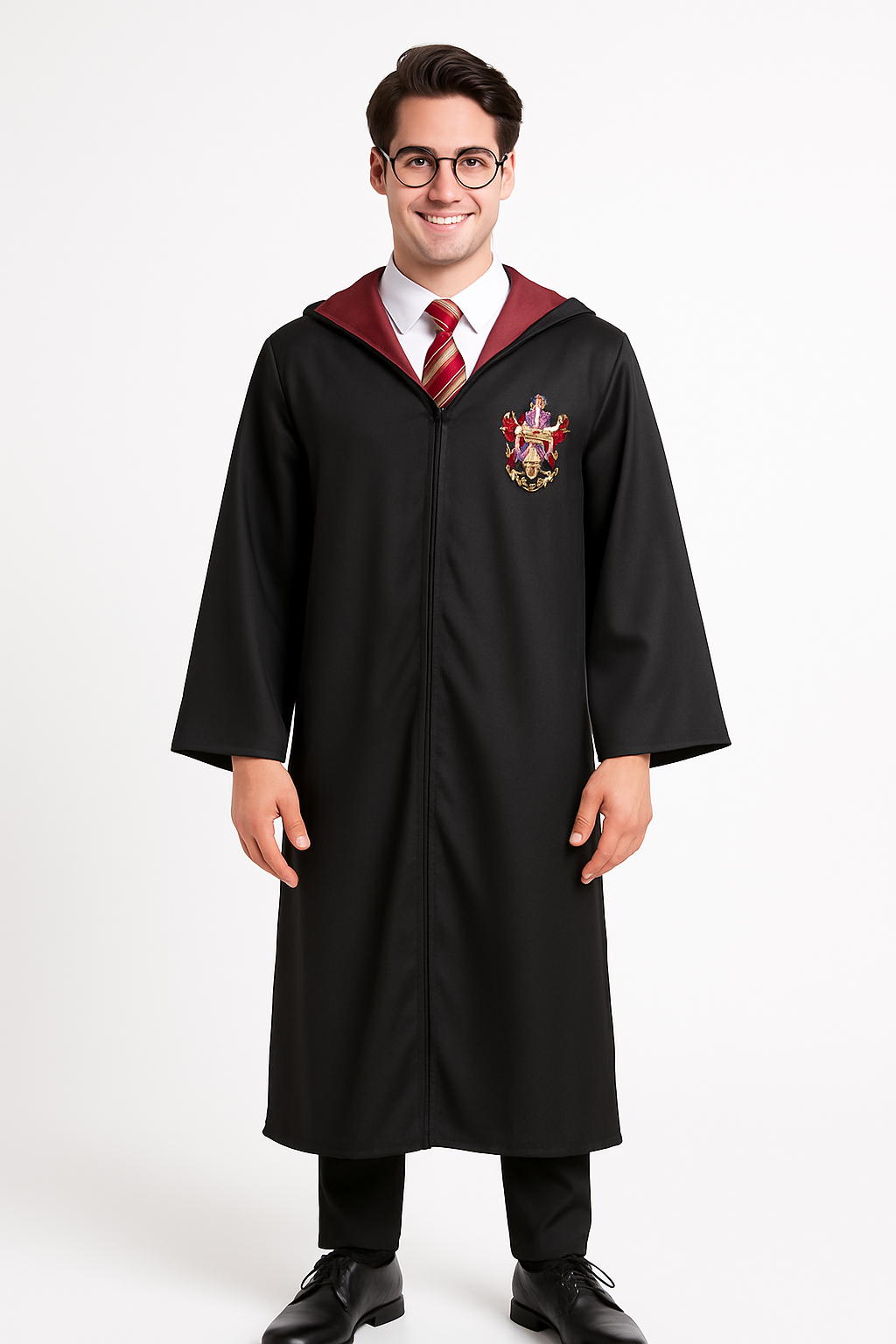 Adult Gryffindor Robe with Hood and Crest, Harry Potter Costume Accessory
