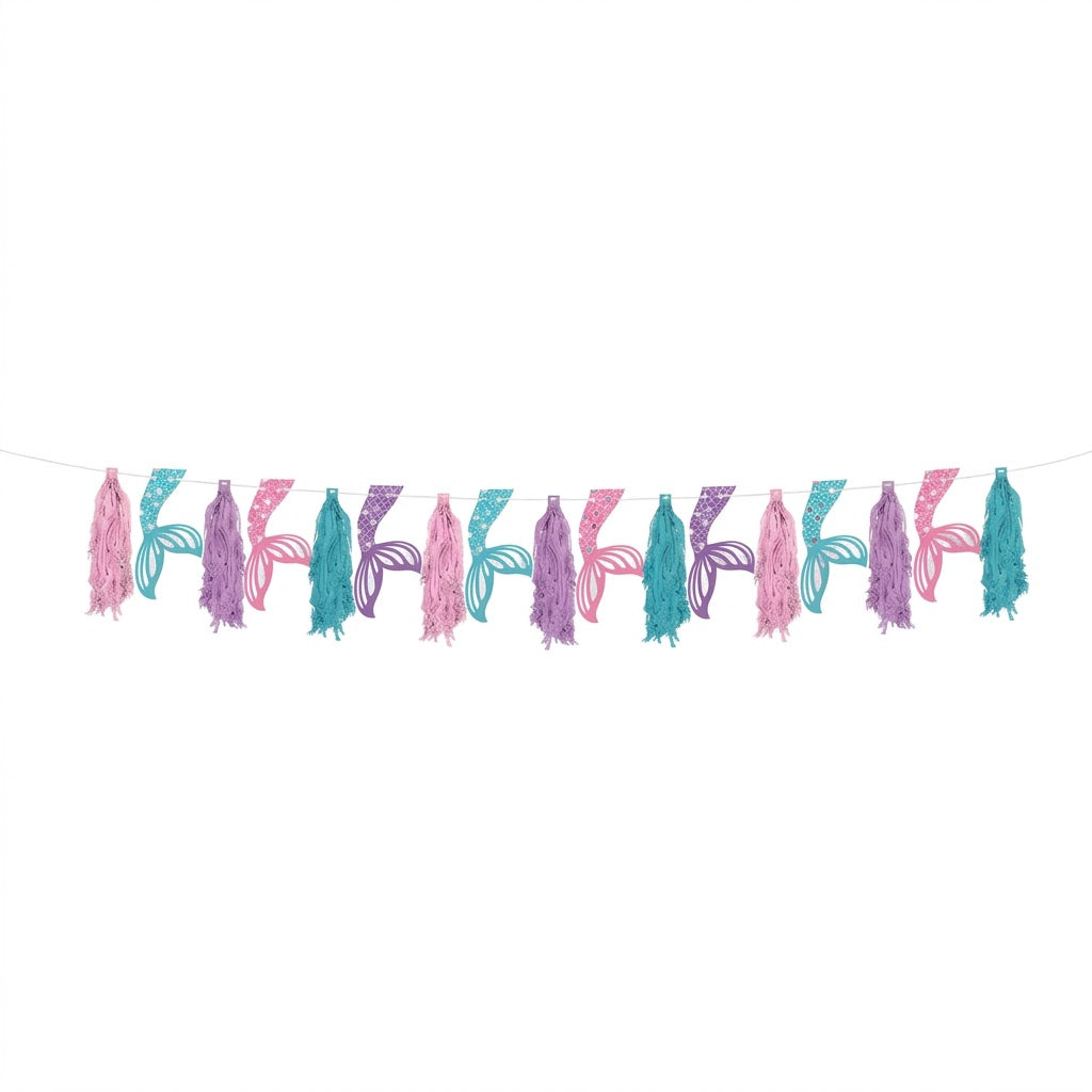 Shimmering Mermaid Tassel Garland - 10 ft